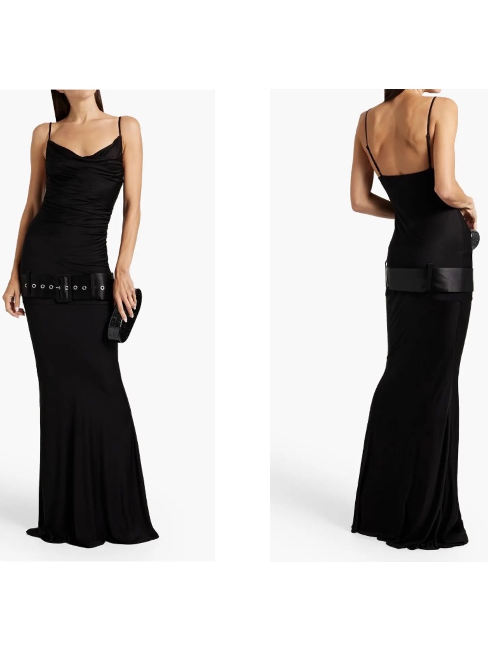 Retrofete Deia Belted Maxi Dress Black Large